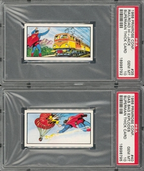 1968 Primrose Confectionery "Superman" Thick Card PSA GEM MT 10 Pair (2 Different)